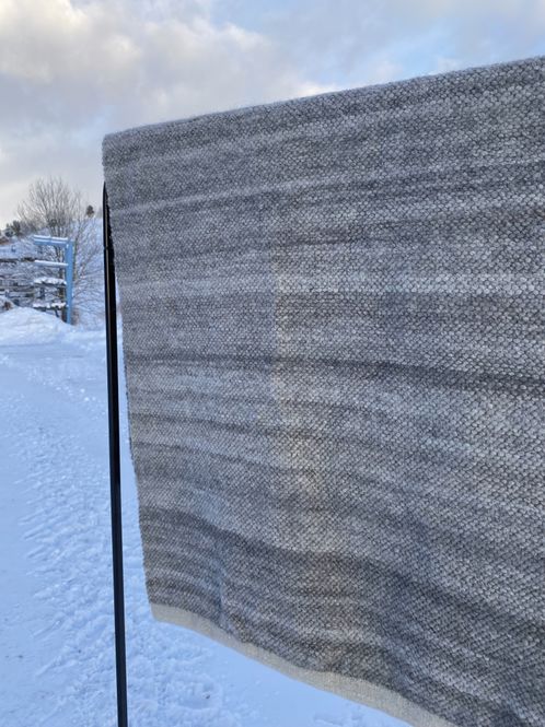 Hovedbilde Gulvteppe - vevd av ryegarn Lys grå 95x170 cm