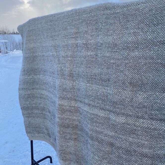 Hovedbilde SOLGT - Gulvteppe - vevd av ryegarn Lys grå ...